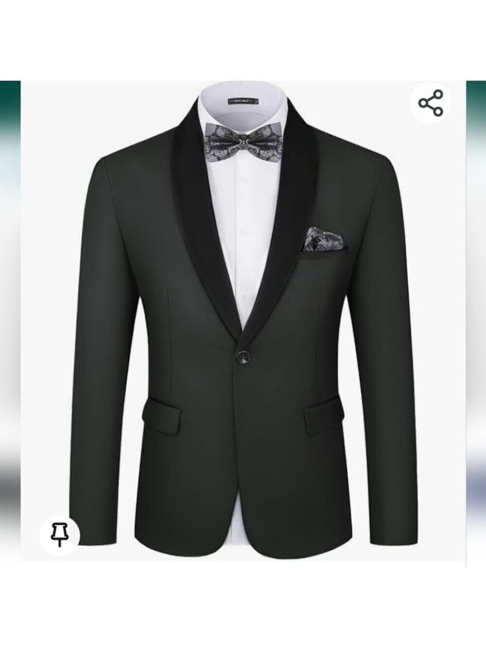 MAGE MALE Men's Slim Fit Breasted Solid  Black Jacket.NWT Size XS